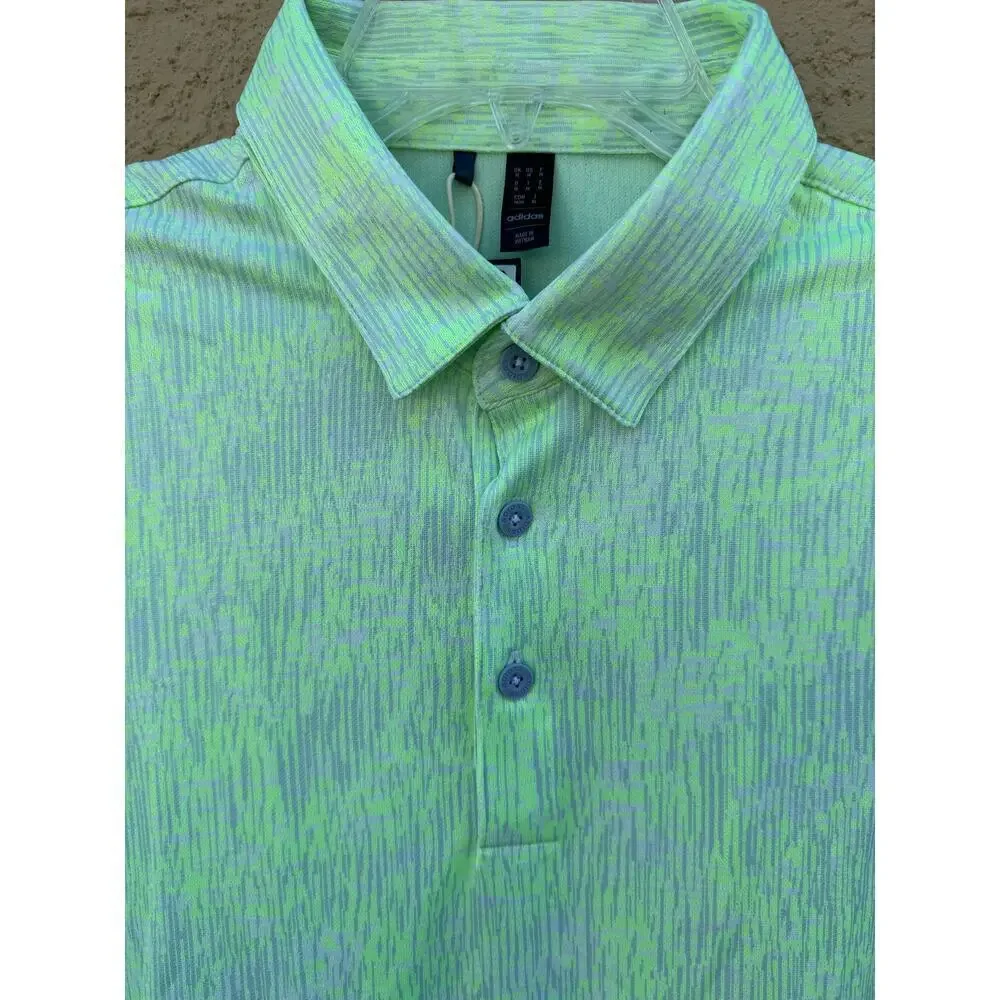 Adidas Golf Polo Green Jacquard Aerial Medium NWT